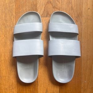 Everlane Light Blue Leather Slides